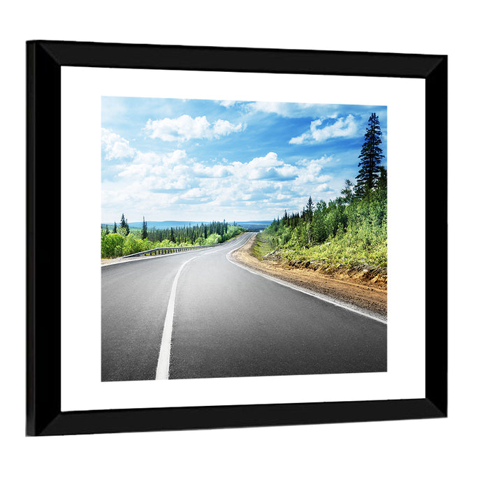 Road to Mountain Horizon Wall Art as a framed print