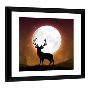 Deer Standing On Hill Wall Art