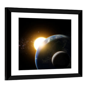 Sunrise To Earth & Moon Wall Art