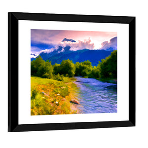 River In Mountains Artwork Wall Art