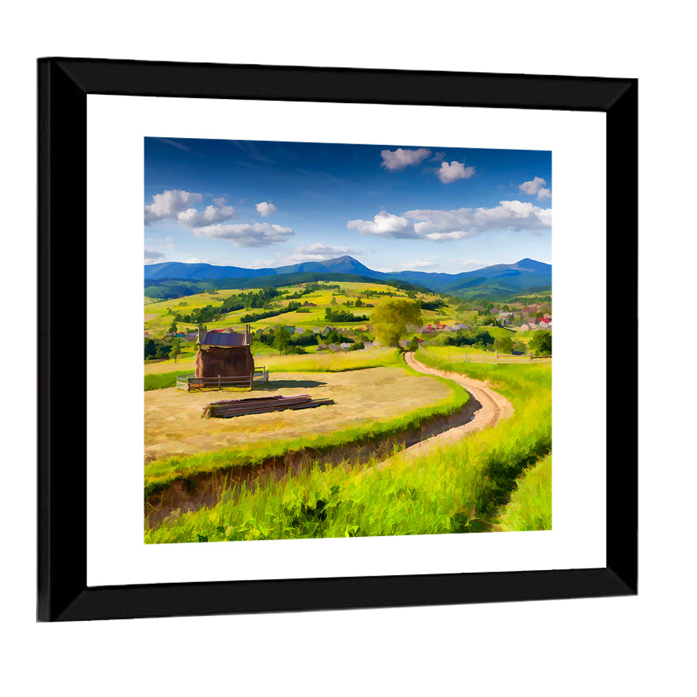Summer Mountain Village Wall Art