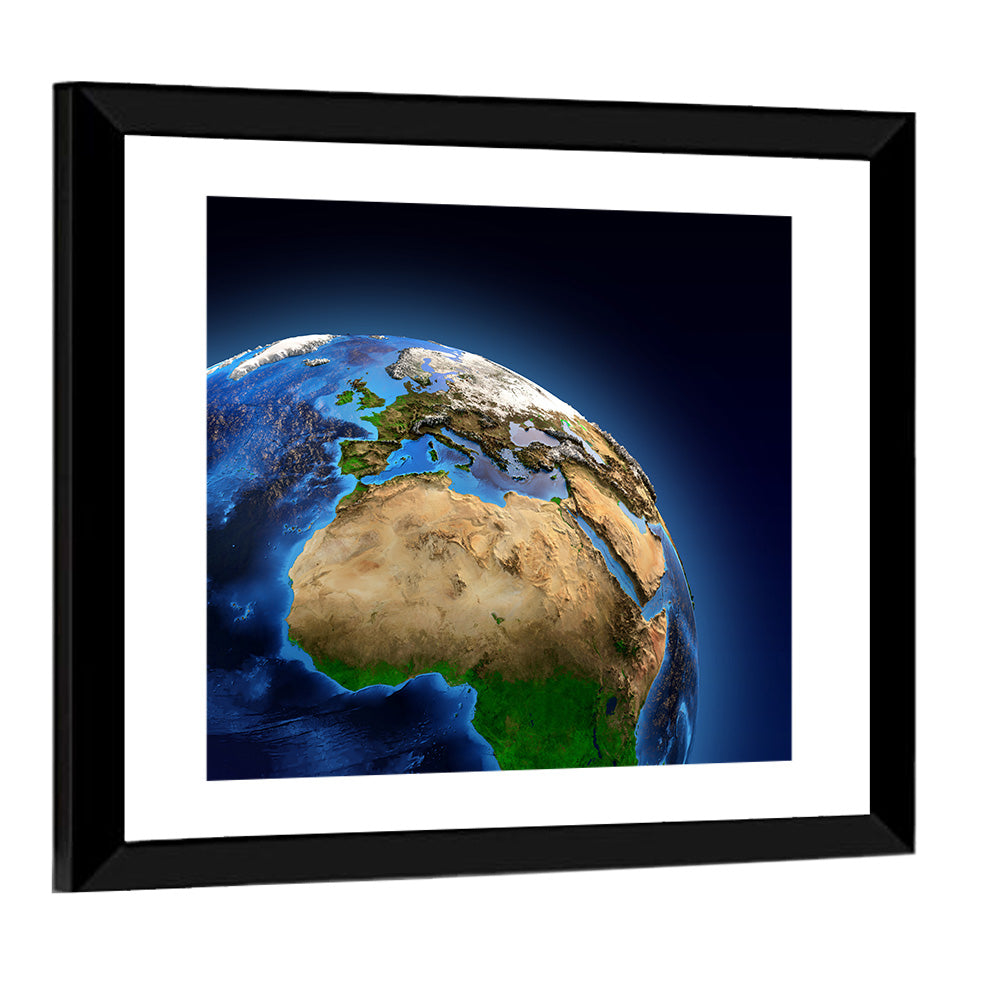 Detailed Earth from Space Wall Art