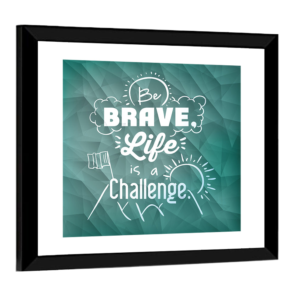 Teal Encouraging Mountain Quote Wall Art