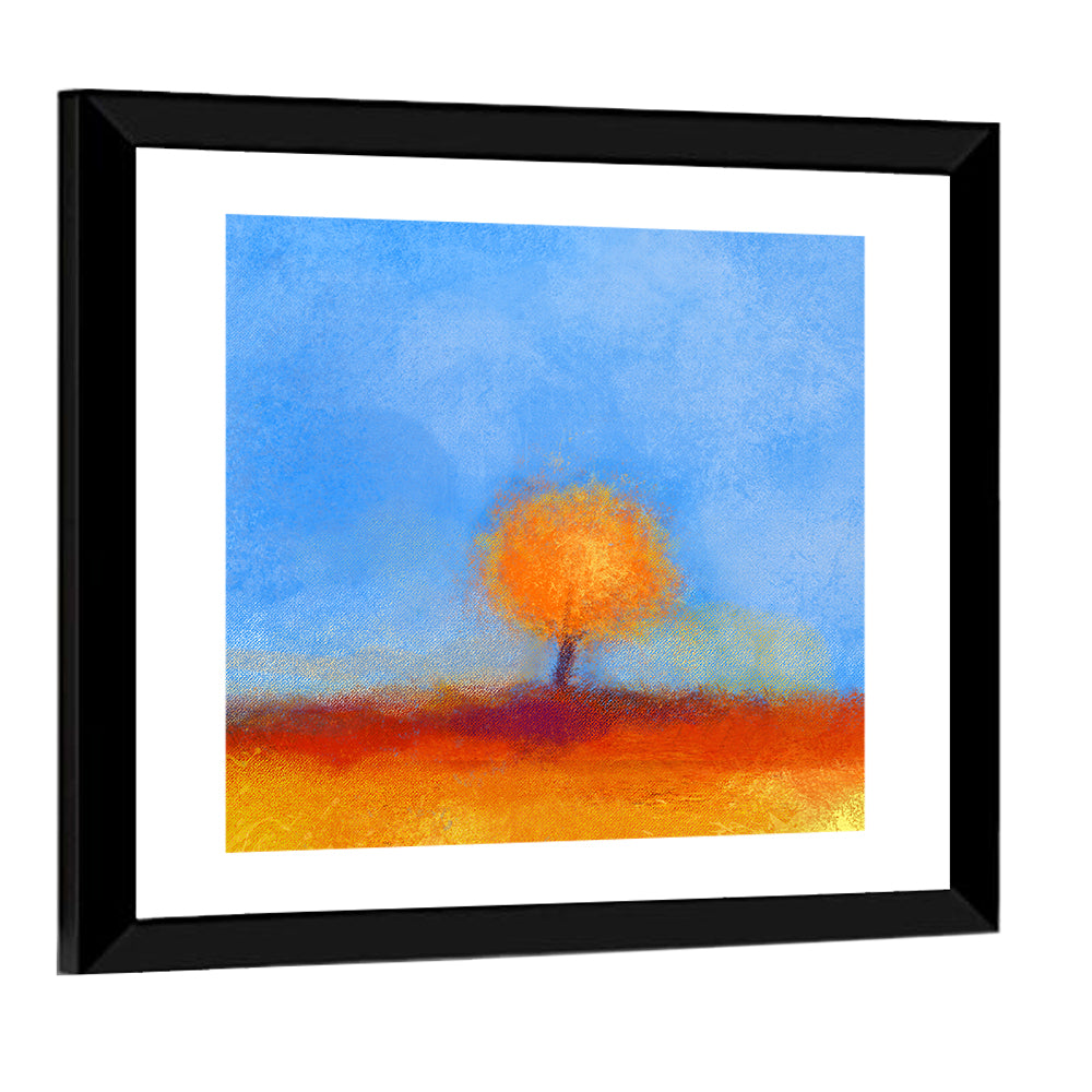 Golden Hour Lone Tree Wall Art
