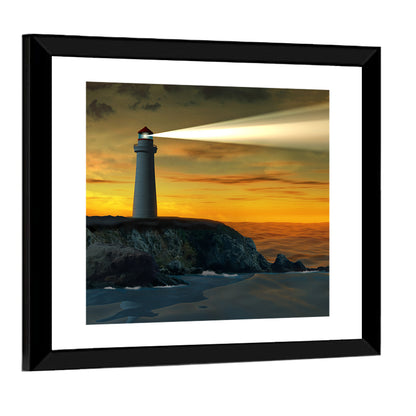 Lighthouse At Sunset Wall Art
