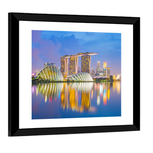 Singapore Cityscapes At Twilight Wall Art