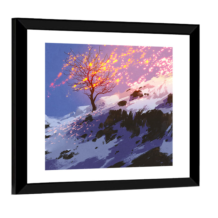 Bare Tree in Winter Wall Art as a framed print