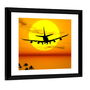 Plane Flying In The Sun Wall Art