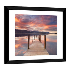 Flooded Jetty In Derwent Water Wall Art