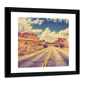 Vintage Desert Road In USA Wall Art