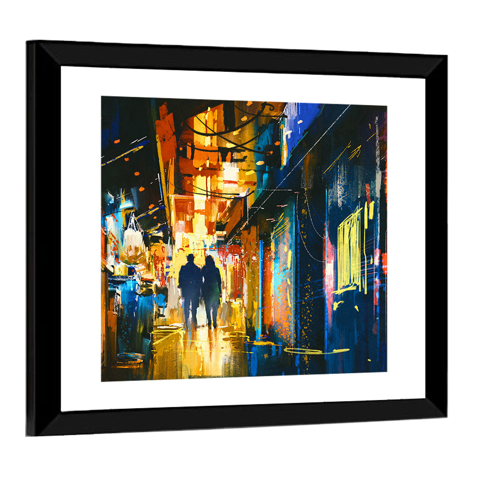 Couple in Narrow Alleyway Wall Art