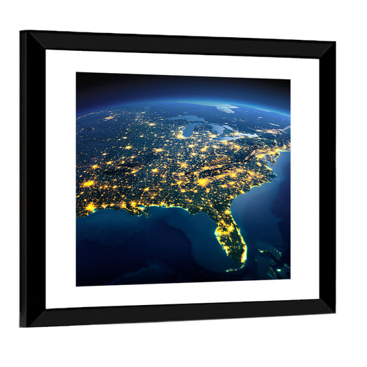 North America From Space Wall Art