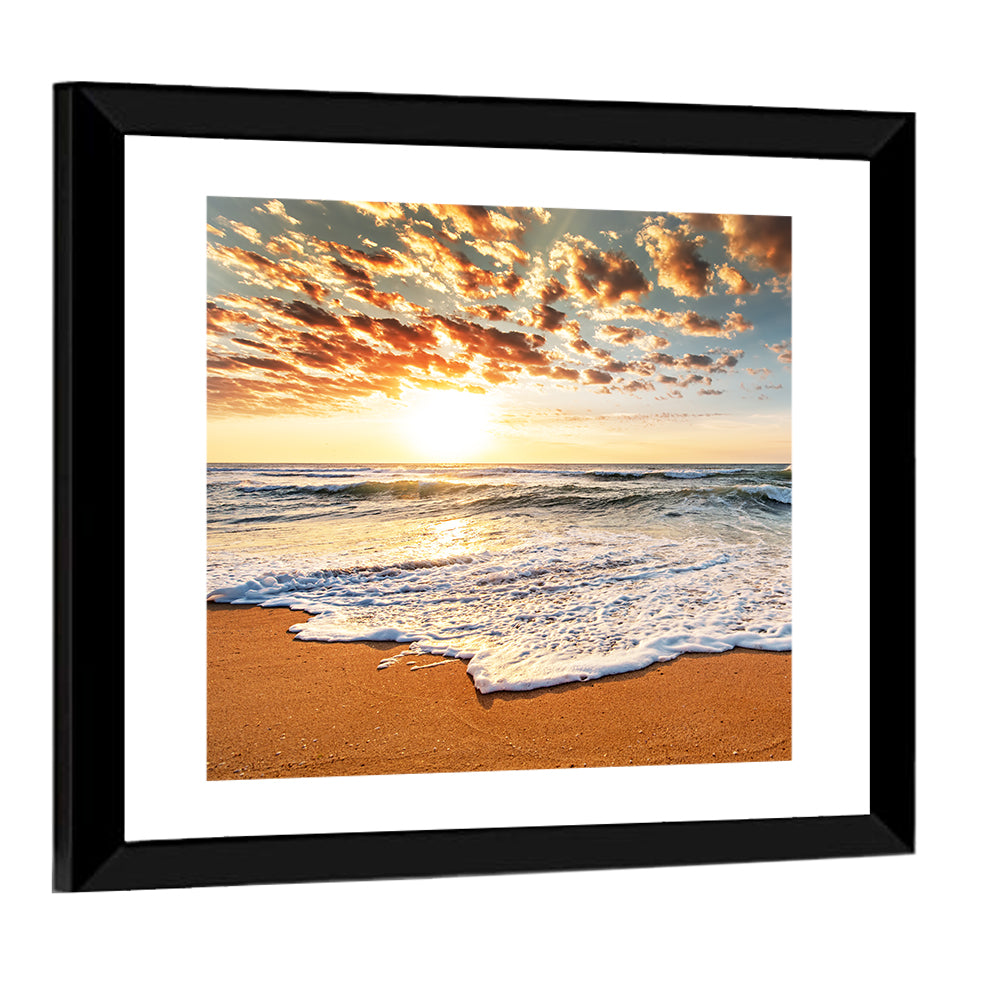 Foamy Shoreline at Sunrise Wall Art