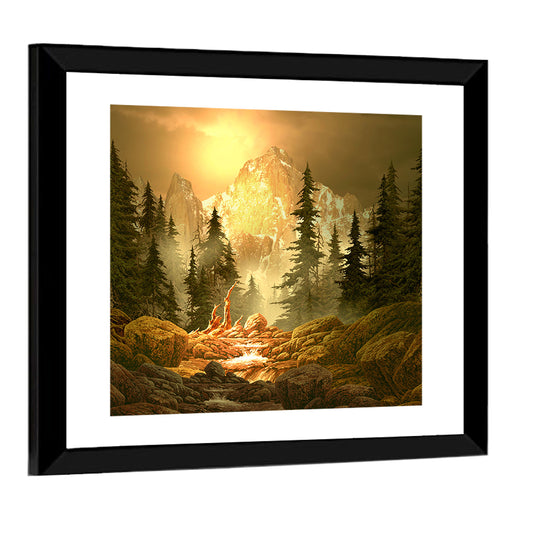 Mountain Stream In The Rockies Wall Art