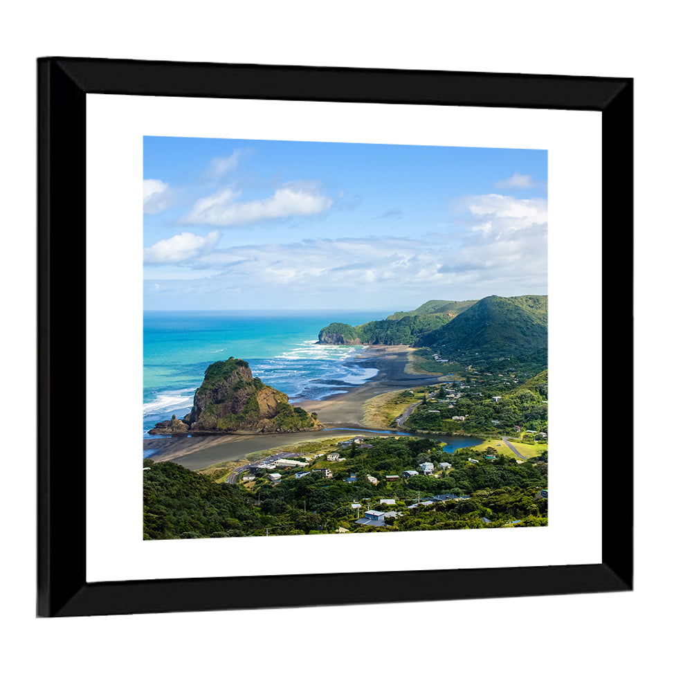 Lion Rock at Piha Beach Wall Art