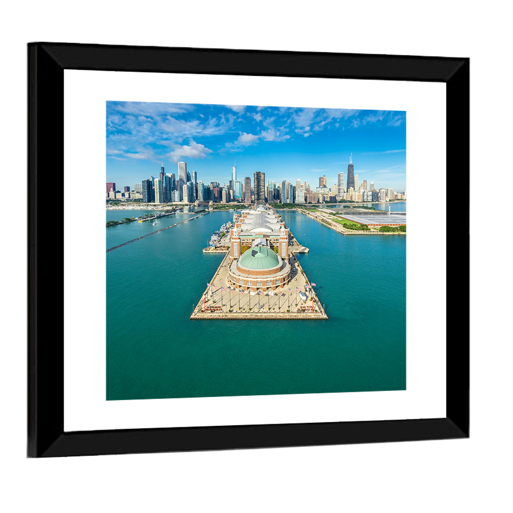 Chicago Skyline Aerial Wall Art