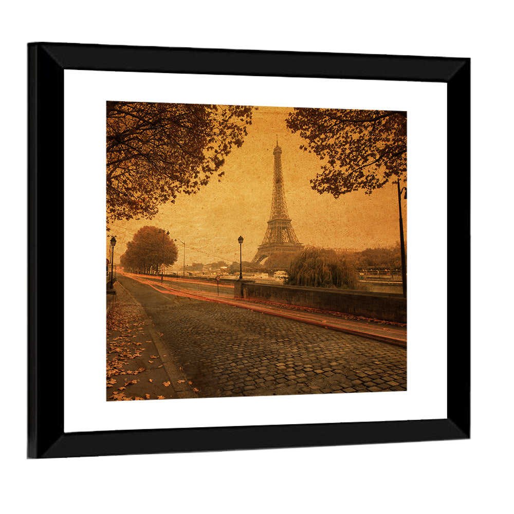Paris Street Autumn Dusk Wall Art