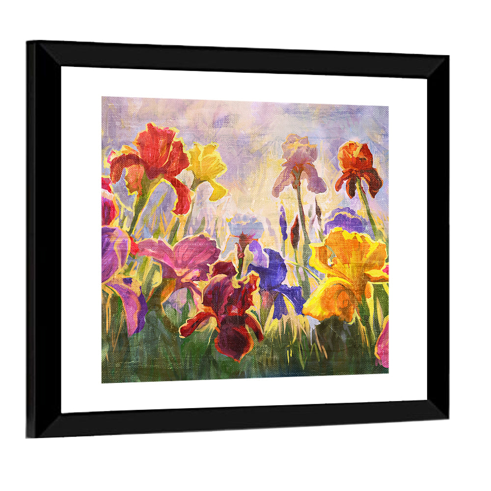 Iris Garden Illustration Wall Art