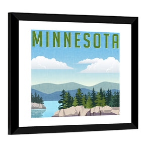 Retro Travel Poster Minnesota Wall Art
