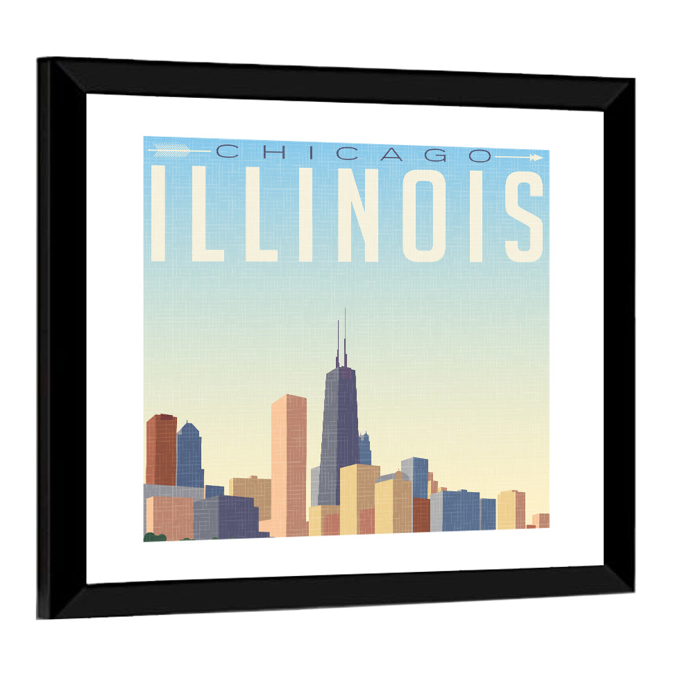 Vintage Chicago Travel Wall Art