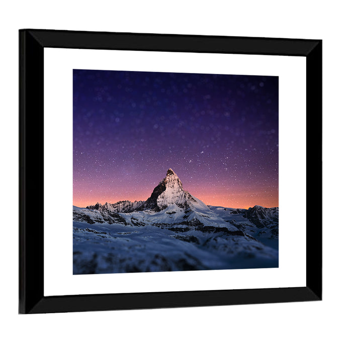 Matterhorn Nightscape Wall Art as a framed print