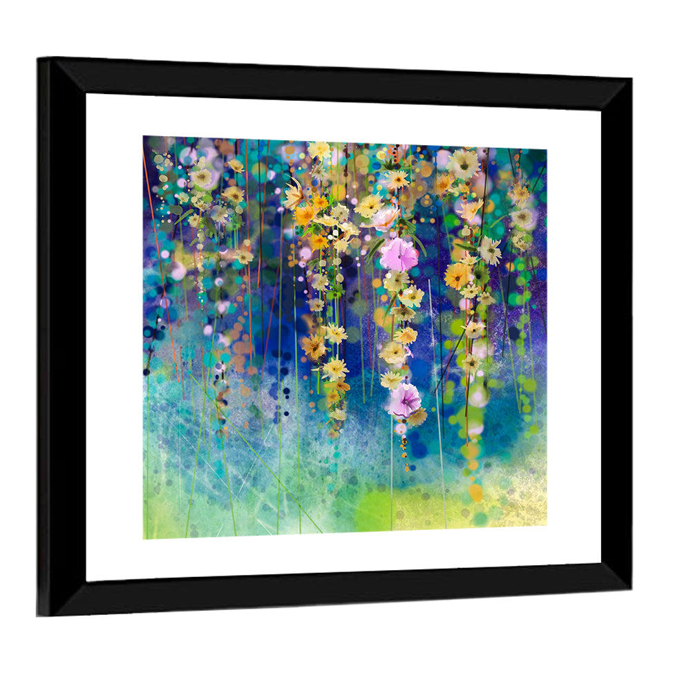 Ethereal Hanging Floral Vines Wall Art