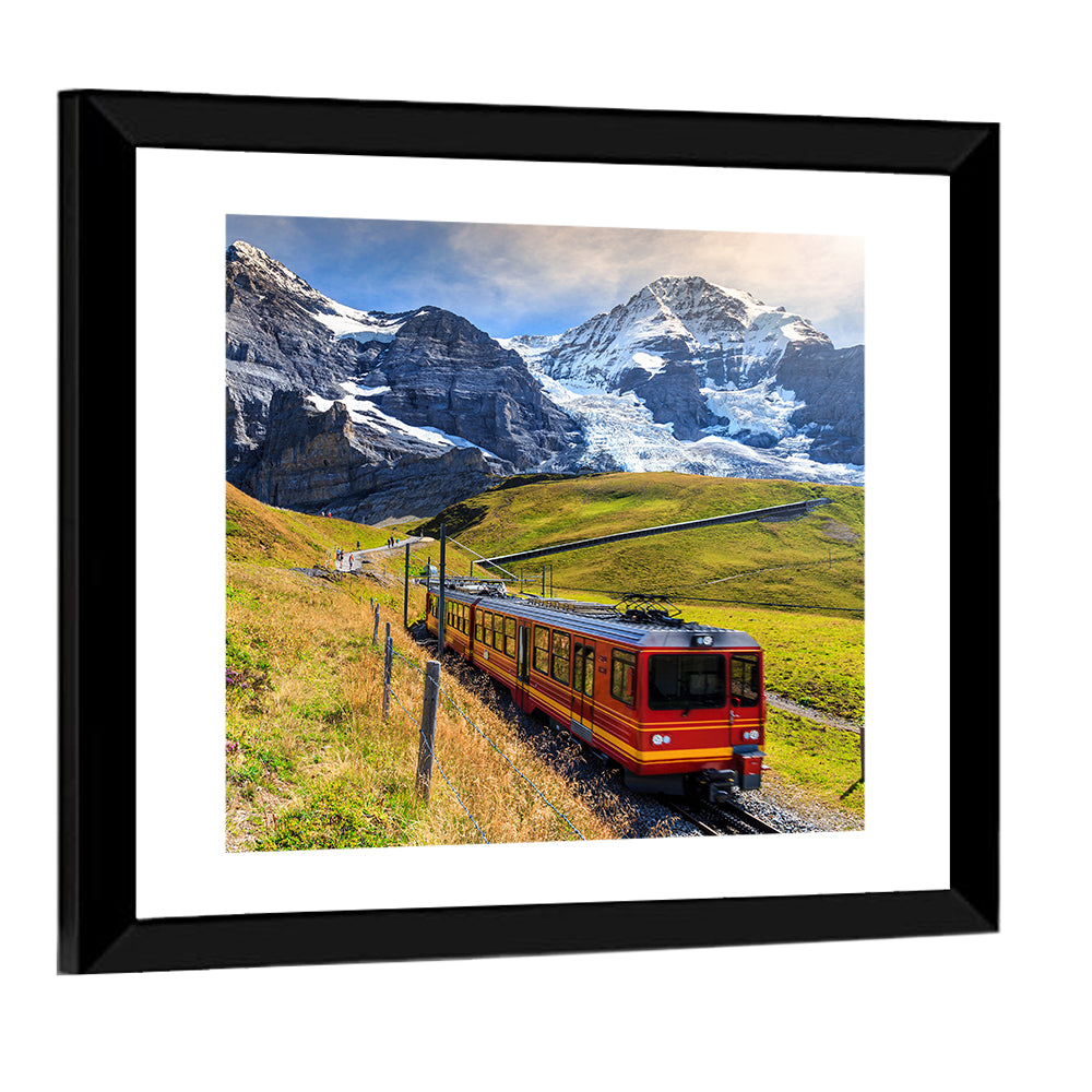 Grindelwald Red Mountain Train Wall Art