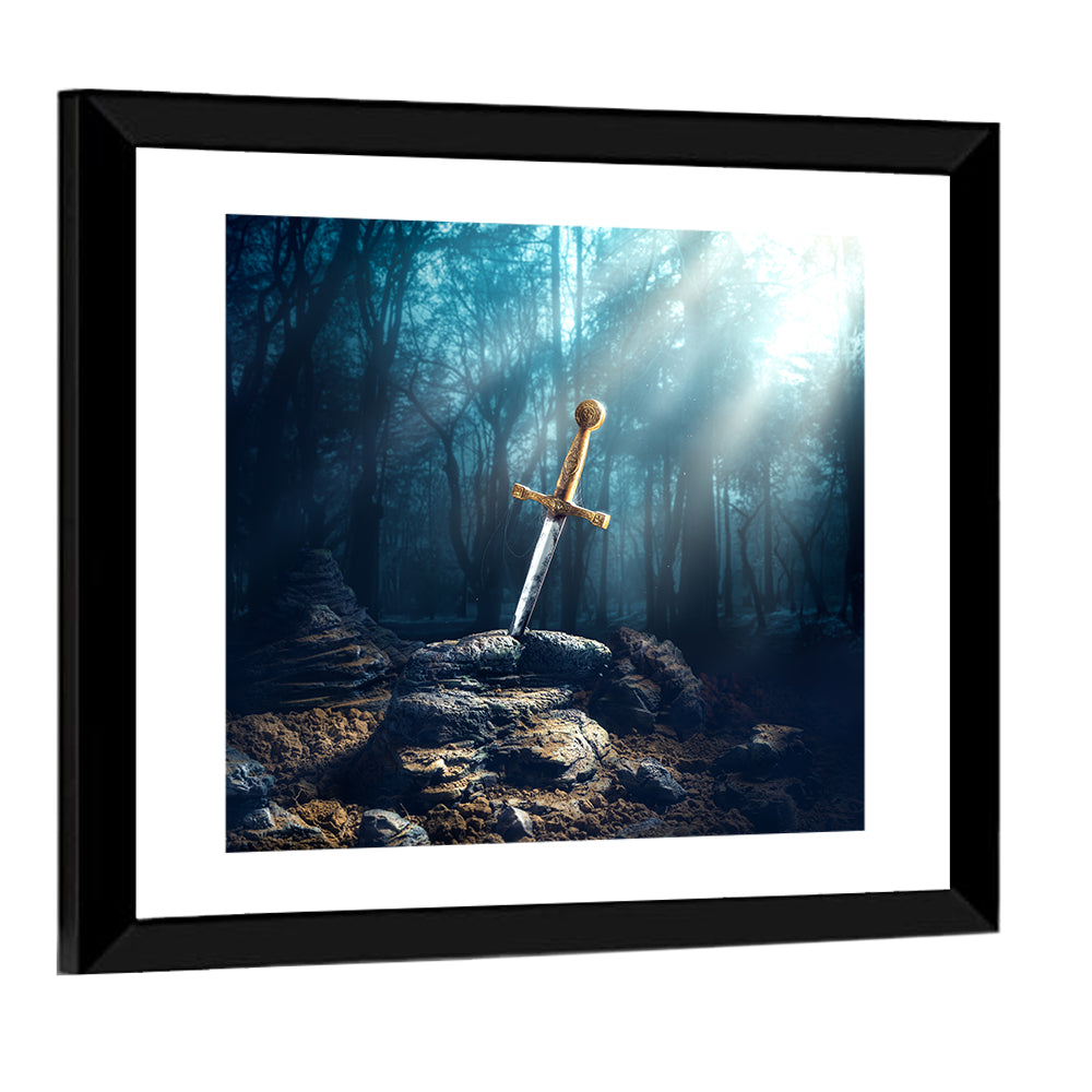 Enchanted Sword in the Stone Wall Art
