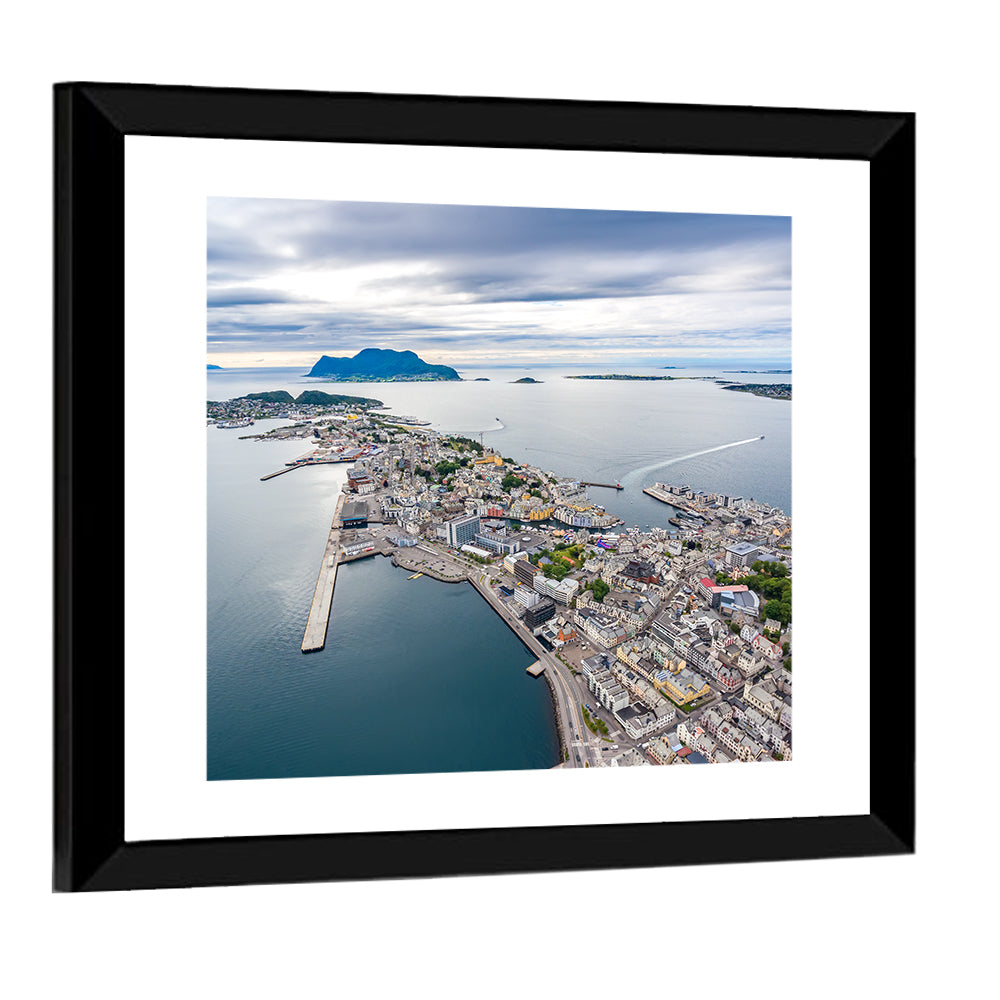 Aksla View Over Ålesund Harbor Wall Art