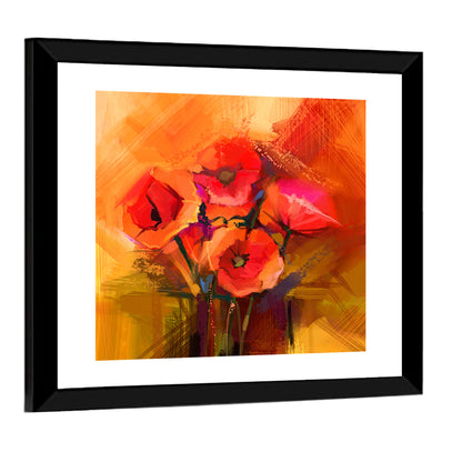 Red Poppy Flower Wall Art