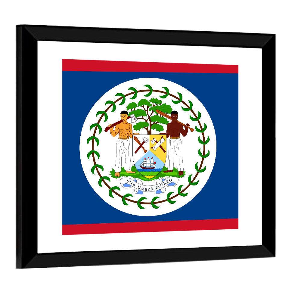 Belize National Flag Emblem Wall Art