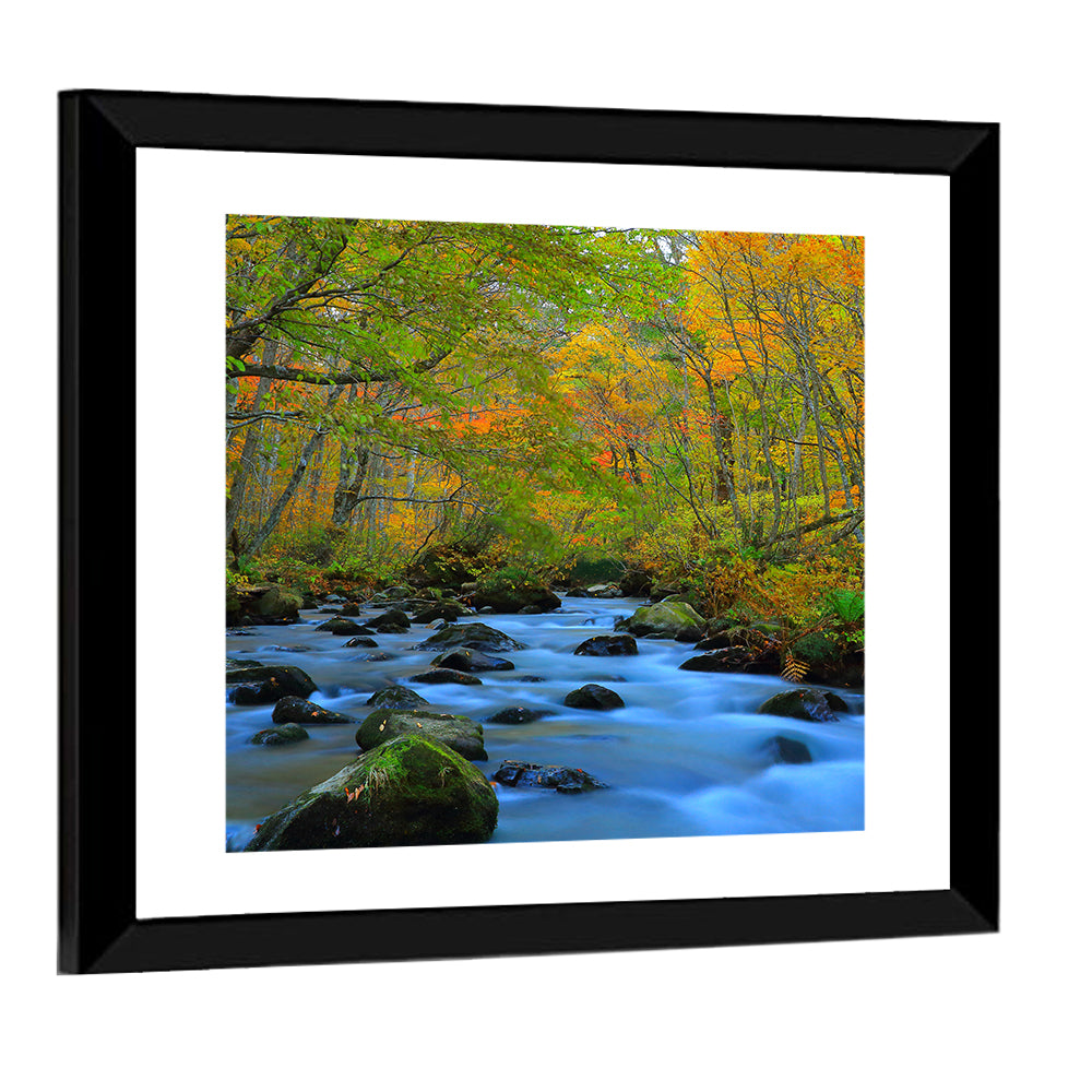 Stream Oirase Gorge In Autumn Wall Art