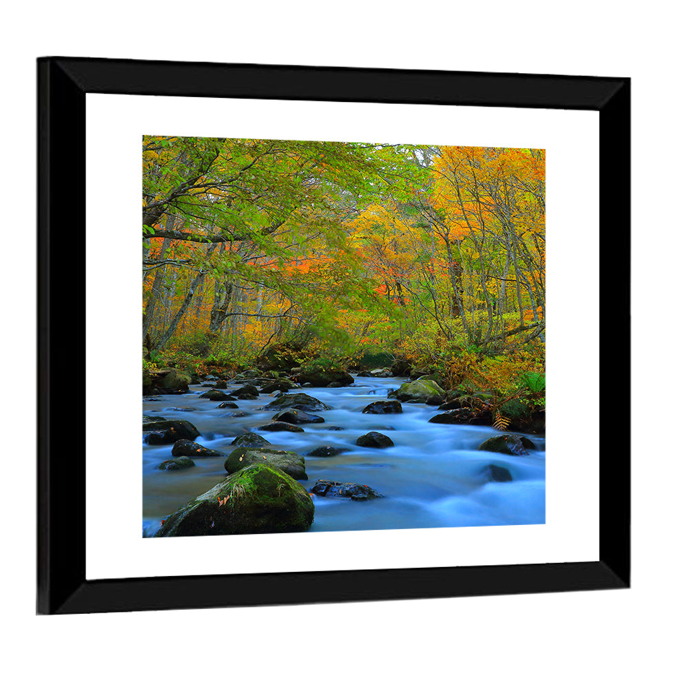 Oirase Gorge Autumn Stream Wall Art
