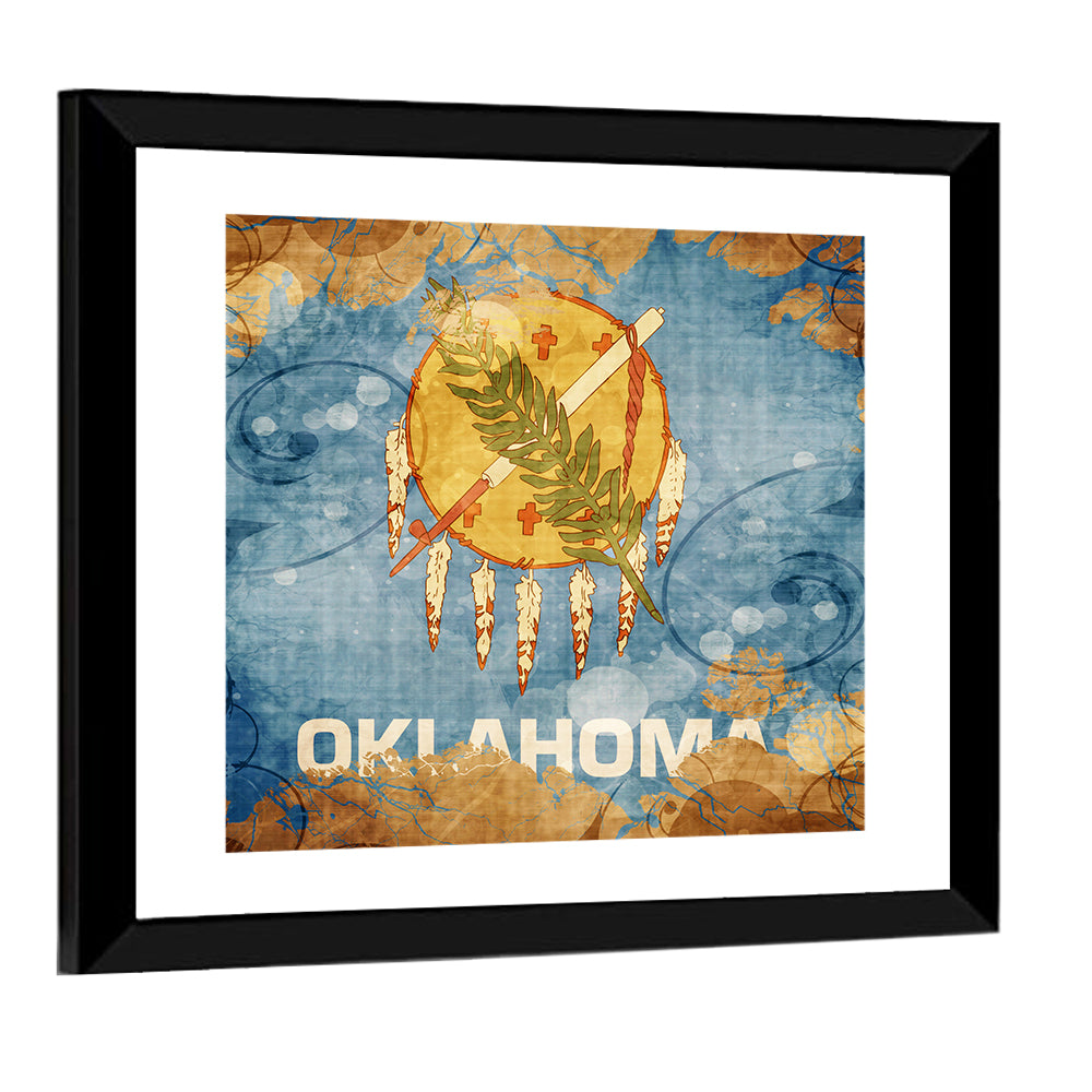 Vintage Oklahoma Flag Wall Art