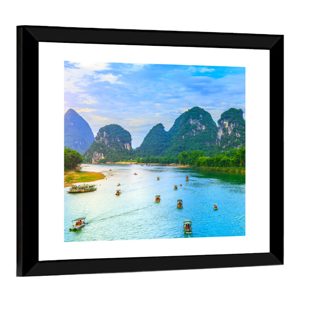 Guilin Lijiang River Landscape In Yangshuo Wall Art