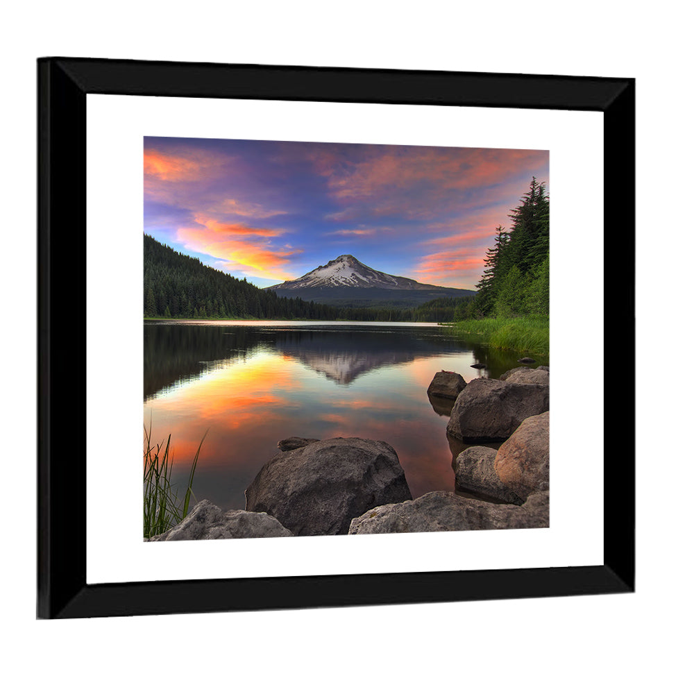 Mount Hood Reflected Over Trillium Lake Wall Art