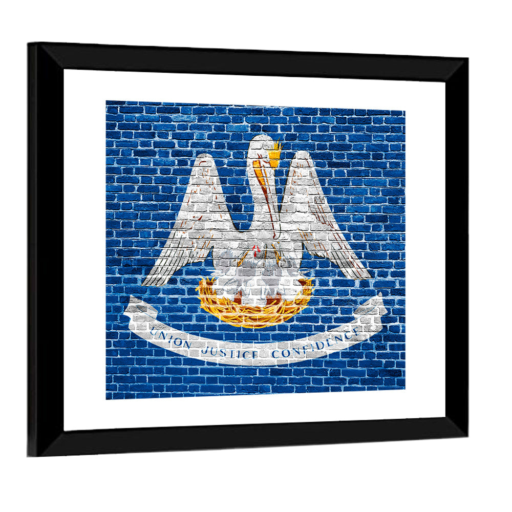 Vintage Louisiana Flag Wall Art