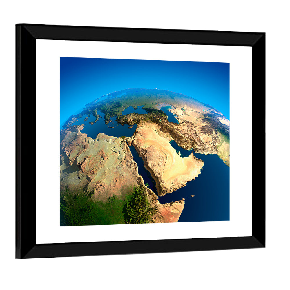 Satellite View of the Middle East Wall Art