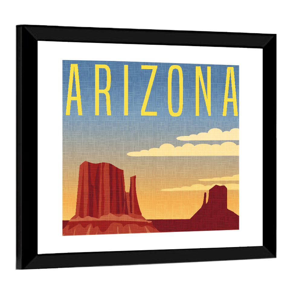 Monument Valley Travel Illustration Wall Art