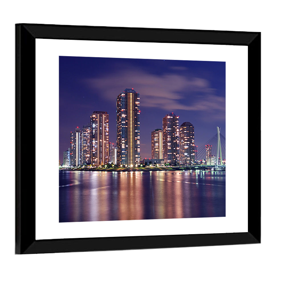 Tokyo Night Skyline Wall Art