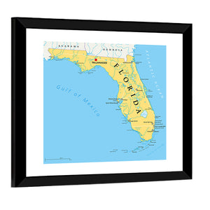 Florida Political Map Wall Art