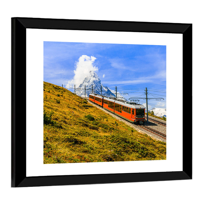 Gornergrat Railway at Zermatt Wall Art as a framed print