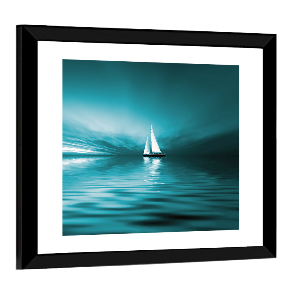 Sunset Sailboat Silhouette Wall Art