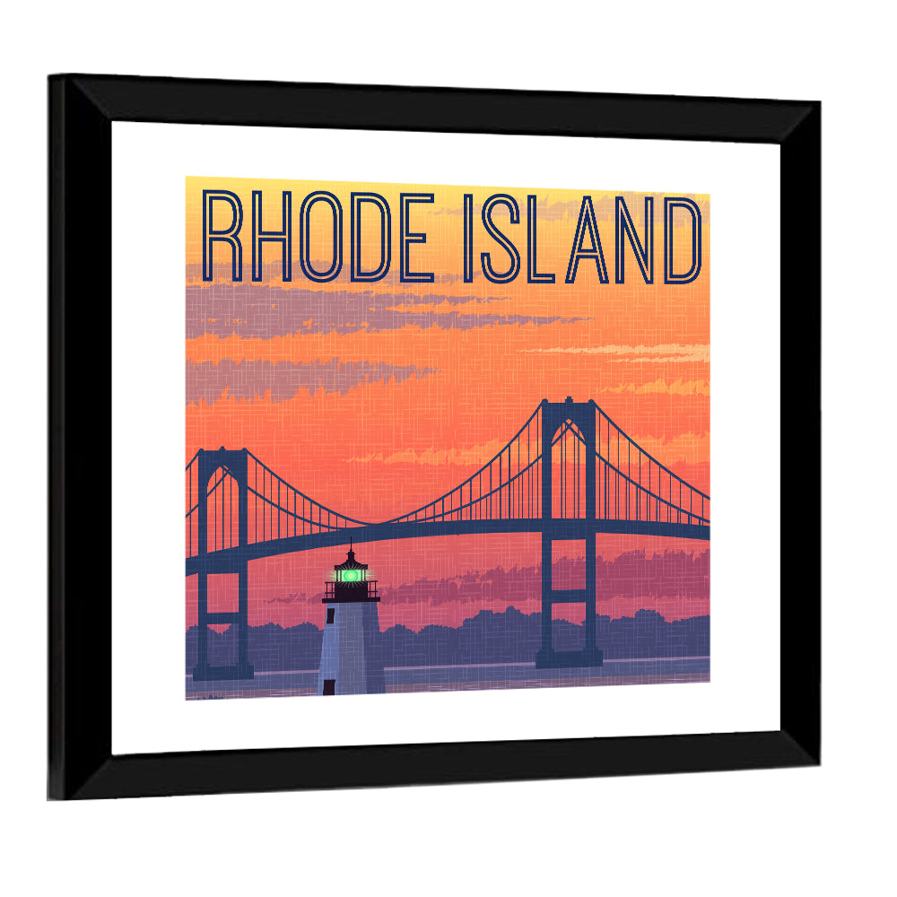 Jamestown Bridge and Lighthouse Wall Art