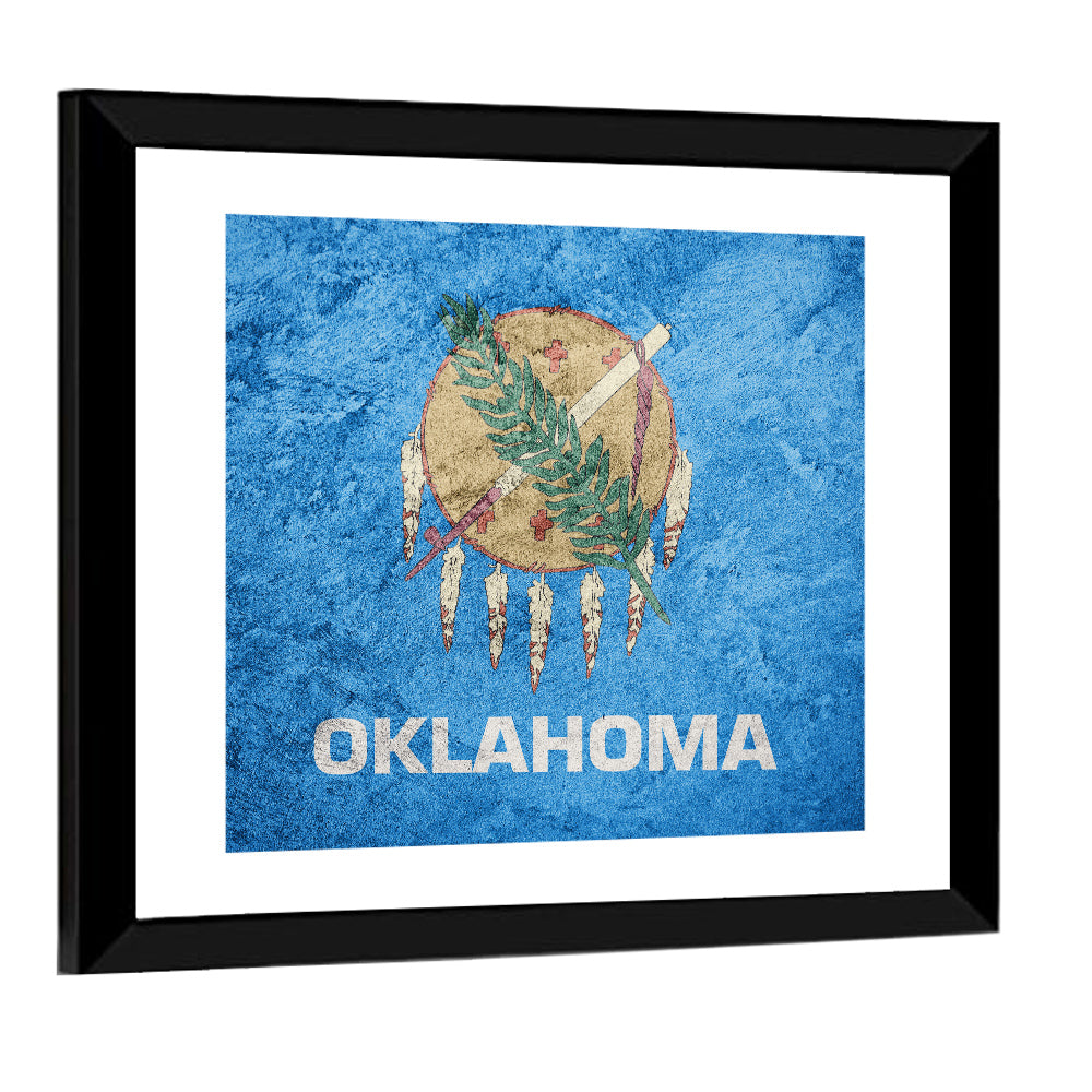 Grunge Oklahoma Flag Wall Art