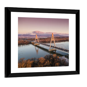 Megyeri Bridge At Dusk Wall Art