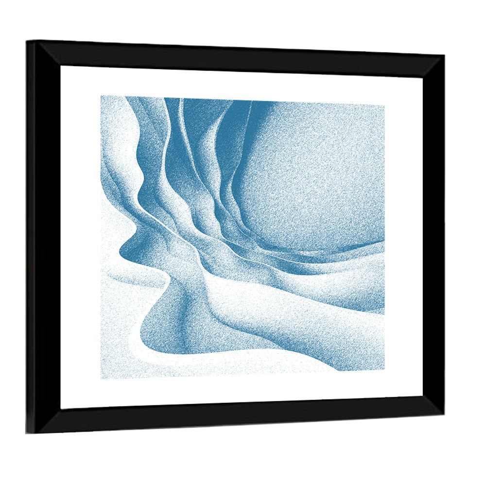 Blue Topographical Waves Wall Art