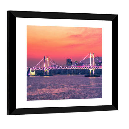 Gwangan Bridge At Night in Busan Wall Art
