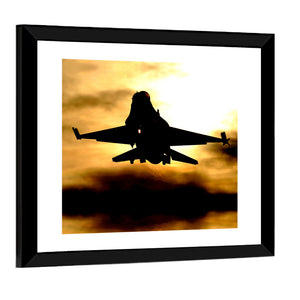 F-16 Landing At Sunset Wall Art