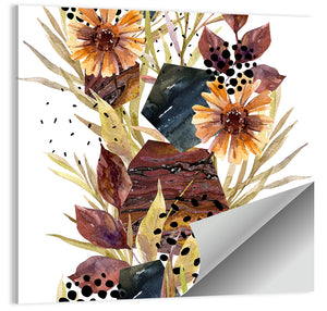 Autumn Floral Illustration Wall Art